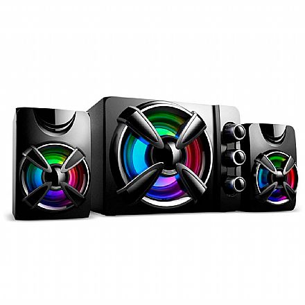 Caixa de Som - Caixa de Som Gamer Multilaser SP952 - 30W RMS - RGB - Conector P2 e energia USB