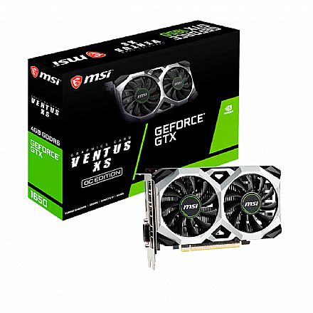 Placa de Vídeo - GeForce GTX 1650 4GB GDDR6 128bits - MSI VENTUS XS OCV1 - 912-V809-4264