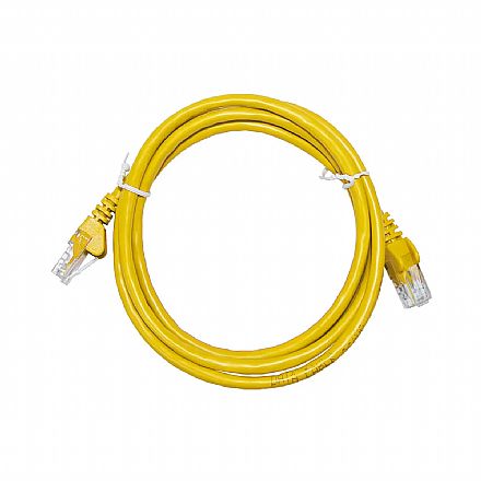 Cabo de rede - Cabo de Rede UTP (Patch Cord) RJ45 Cat 5e - 1,5 metros - Certificação Anatel - Amarelo