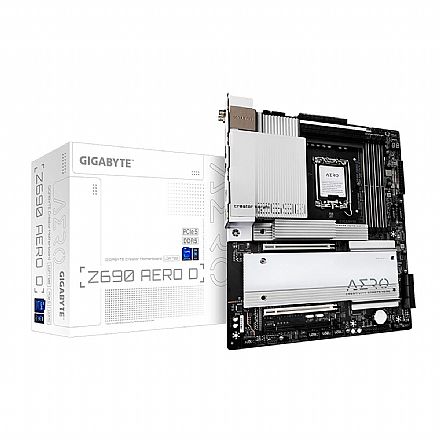 Placa Mãe para Intel - Gigabyte Z690 Aero D (LGA 1700 - DDR5 6400 O.C) - Chipset Z690 - USB 3.2 - Slot M.2 - Wi-Fi 6 - 10GbE