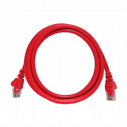 Cabo de rede - Cabo de Rede UTP (Patch Cord) RJ45 Cat 6 - 1.5 metro - Vermelho - CY-PC1.5M-6-26-RD