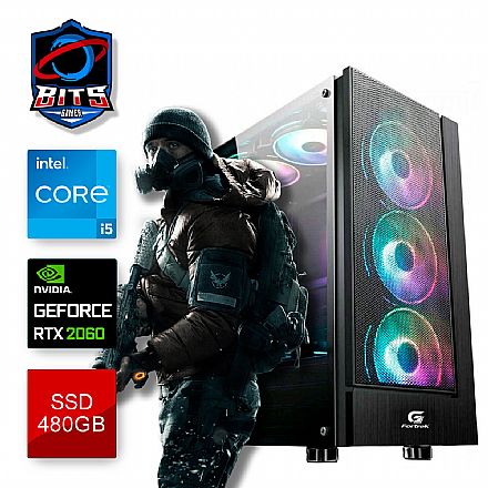 Computador Gamer - PC Gamer Bits 2024 - Intel i5 14400F, 16GB, SSD 480GB, GeForce RTX 2060