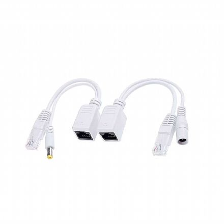 Acessórios para rede - Adaptador PoE Passivo - Kit Adaptador Injetor + Separador - Energia sobre Cabo de Rede - Branco - ChipSce 018-0156