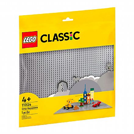 Brinquedo - LEGO Classic - Base de Construção Cinzenta - 11024