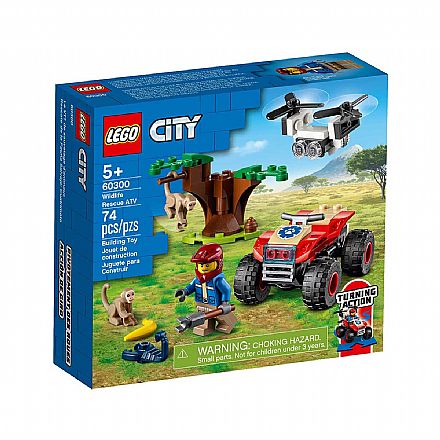 Brinquedo - LEGO City - Quadriciclo para Salvar Animais Selvagens - 60300