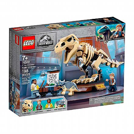 Brinquedo - LEGO Jurassic World - Exposição de Fóssil do Dinossauro T.rex - 76940