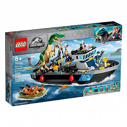 Brinquedo - LEGO Jurassic World - Fuga de Barco do Dinossauro Baryonyx - 76942