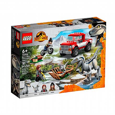 Brinquedo - LEGO Jurassic World - Captura dos Velociraptores Blue e Beta - 76946