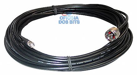 Antena Wi-Fi - Cabo Coaxial PigTail - 10 metros - Montado - Conector N Macho x SMA Macho Reverso (Macho pino Fêmea) - Aquário MP-10