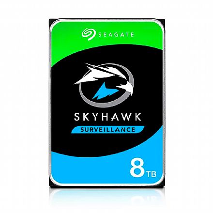 HD (Disco Rígido) - HD 8TB SATA - 7200RPM - 256MB Cache - Seagate SkyHawk AI Surveillance - ST8000VE001 - Ideal para Vigilância