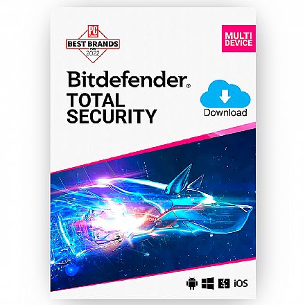 Software - Bitdefender Total Security - Licença de 1 Ano - para 5 Dispositivos - Versão Download