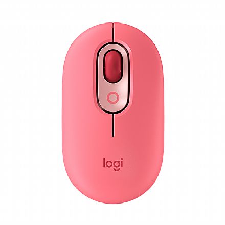 Mouse - Mouse Sem Fio Logitech POP Heartbreaker - Rosa - 4000dpi - 4 Botões - Botão Emoji Customizável - 910-006551