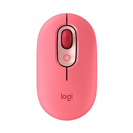 Mouse - Mouse sem Fio Logitech POP Heartbreaker - Rosa - 4000dpi - 4 Botões - Botão Emoji Customizável - 910-006551