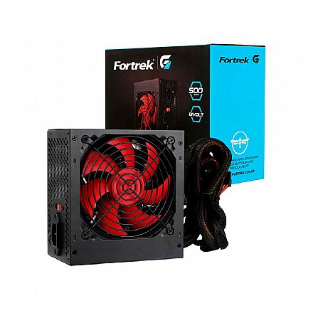 Fonte - Fonte 500W Fortrek Crusader - Padrão ATX - Bivolt - Cooler Silencioso - Preto - 76955