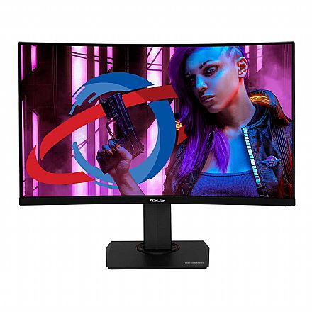 Monitor - Monitor Gamer 31.5" Asus TUF Curvo VG32VQ - WQHD 2560x1440 - FreeSync - 144Hz - 1ms - HDR10 - HDMI/DisplayPort