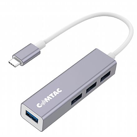 Cabo & Adaptador - HUB USB-C - 4 portas USB 3.1 - Comtac 20129395
