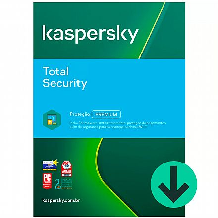 Software - Kaspersky Antivírus Total Security - Licença de 1 ano - para 3 dispositivos - Versão Download