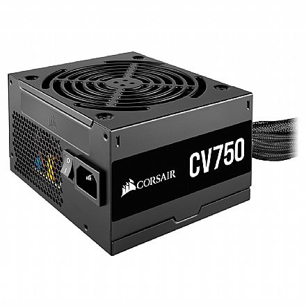 Fonte - Fonte 750W Corsair CV750 - PFC Ativo - 85% Eficiência - 80 PLUS® Bronze - CP-9020237-BR