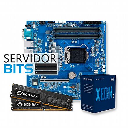 Servidor - Kit Upgrade Servidor - Processador Intel® Xeon® E-2324G + Placa Mãe Gigabyte MX33-BS0 + Memória non-ECC 16GB DDR4 (2x 8GB)