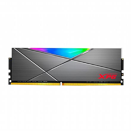 Memória para Desktop - Memória 8GB DDR4 3200MHz Adata XPG Spectrix D50 - CL16 - RGB - Cinza - AX4U32008G16A-ST50