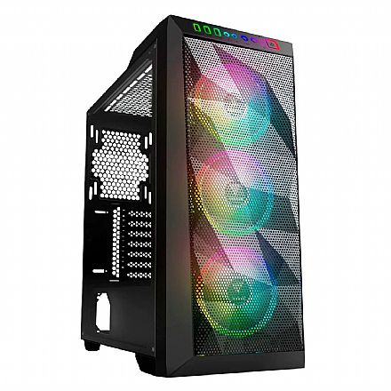 Gabinete - Gabinete Gamer Gamdias Athena M1 - Lateral em Vidro Temperado - USB 3.0 - Preto