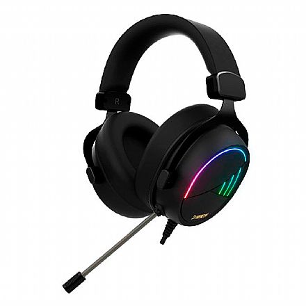 Fone de Ouvido - Headset Gamer Gamdias Hebe M2 - LED RGB - Som Virtual 7.1 Surround - Conector USB - Preto