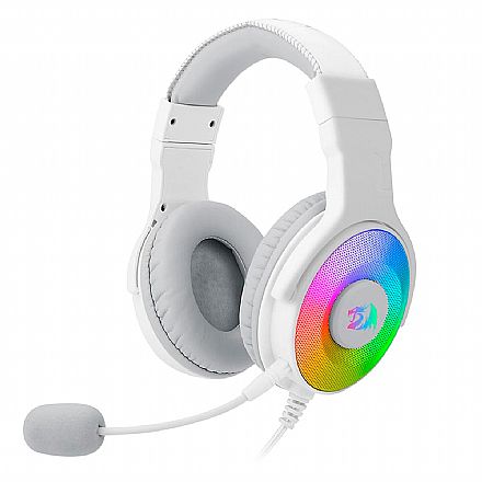 Fone de Ouvido - Headset Gamer Redragon Pandora Lunar White - LED RGB - Drivers 50mm - Conector USB - H350W-RGB