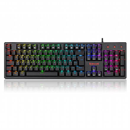 Teclado - Teclado Mecânico Gamer Redragon Kama - ABNT2 - Switch Azul - Iluminação RGB - Preto - K578-RGB (PT-BLUE)