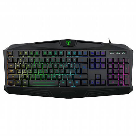 Teclado - Teclado Gamer T-Dagger Tanker - ABNT - 5 Modos RGB - 25 Teclas Antighosting - T-TGK202