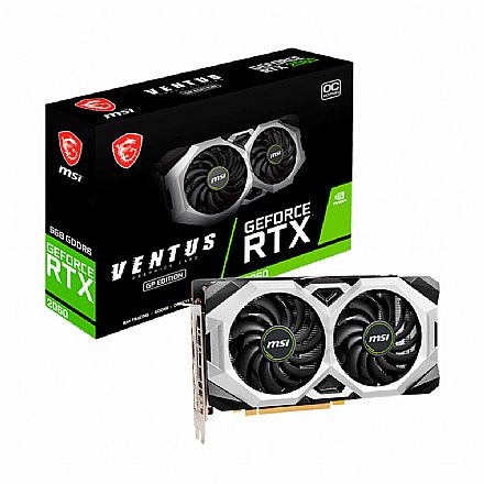 Placa de Vídeo - Placa de Vídeo GeForce RTX 2060 6GB GDDR6 192bits - MSI VENTUS GP OC - 912-V375-808