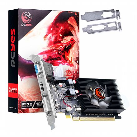 Placa de Vídeo - AMD Radeon R5 220 1GB GDDR3 64bits - Low Profile - PCYes PJ220R364