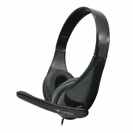 Fone de Ouvido - Headset C3Tech PH-340BK - Microfone giratório - USB - Preto