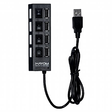 Cabo & Adaptador - HUB USB 2.0 - 4 Portas - Hayom CB1118