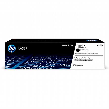 Toner - Toner HP 105A Preto - W1105A - Para HP Laser 107 / MFP 135 / MFP 137