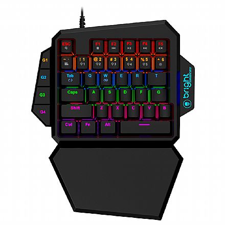 Teclado - Teclado Mecânico Gamer Bright - One Hand - Switch Azul - LED RGB - GTC563