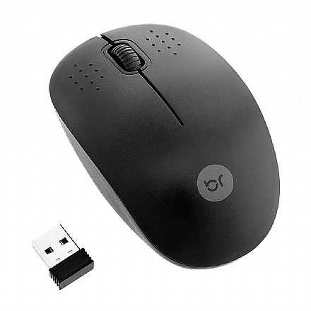 Mouse - Mouse sem Fio Bright - 2.4GHz - 1200dpi - Preto - 0404