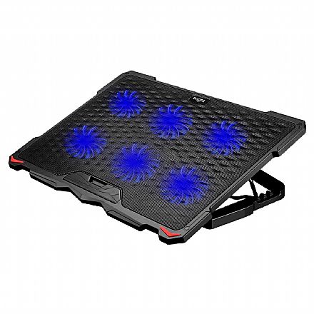 Notebook Acessórios - Suporte para Notebook Bright Storm - até 17" - HUB USB - 4 Niveis de Altura - 6 Ventoinhas - BC002