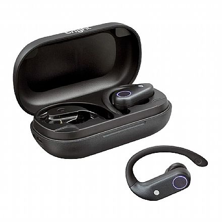 Fone de Ouvido - Fone de Ouvido Bluetooth Bright Sport - Resistente à Água - Preto - FN572