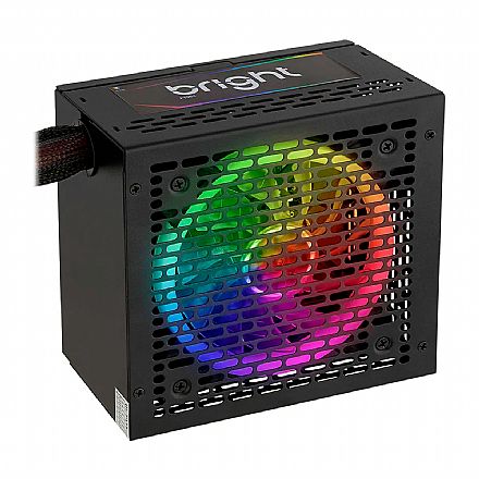 Fonte - Fonte 750W Bright FT004 - PFC Ativo - ATX - Iluminação RGB