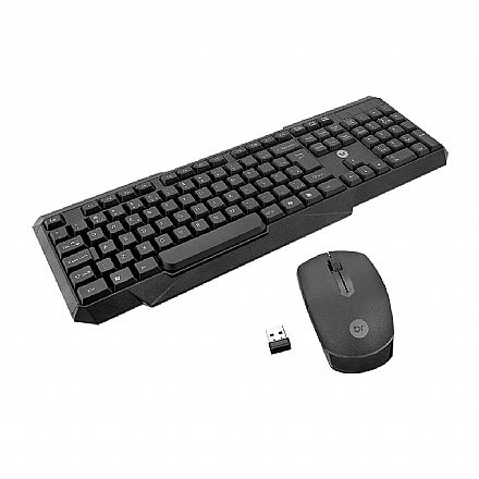 Kit Teclado e Mouse - Kit Teclado e Mouse sem Fio Bright Slim 2 - ABNT2 - 1000dpi - 0055