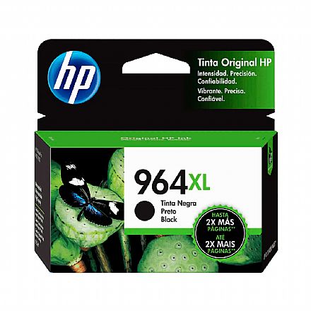 Cartucho - Cartucho HP 964XL Preto - 3JA57AL - Para HP OfficeJet Pro 9010/ 9020