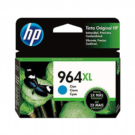 Cartucho - Cartucho HP 964XL Ciano - 3JA54AL - Para HP OfficeJet Pro 9010/ 9020