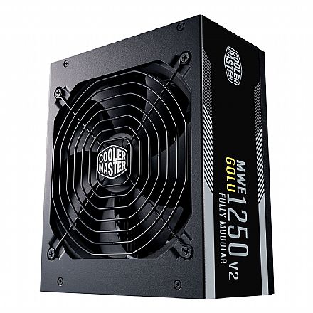 Fonte - Fonte 1250W Cooler Master MWE - Modular - PFC Ativo - Eficiência 90% - 80 Plus® Gold - MPE-C501-AFCAG-WO