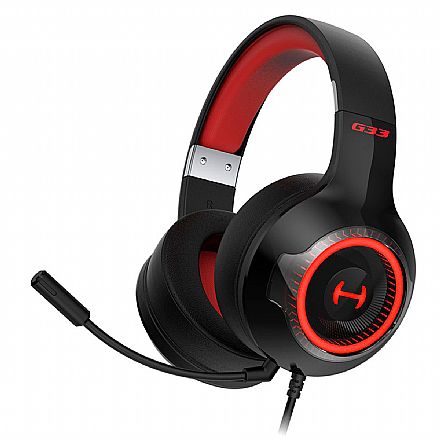 Fone de Ouvido - Headset Gamer Edifier Hecate G33 - Surround 7.1 - Drivers 40mm - Microfone Destacável - RGB - USB - Preto