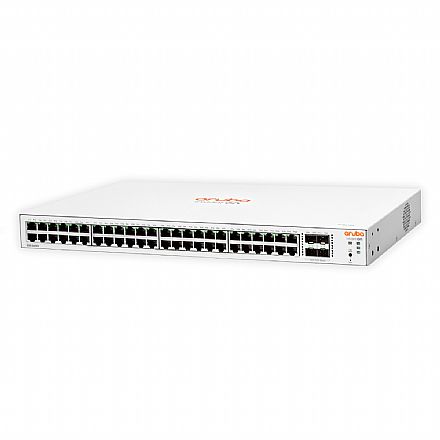 Rede Switch - Switch 48 Portas HPE Aruba Instant On 1830 - Gerenciavel - 48 portas Gigabit + 4 portas SFP - JL814A