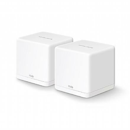 Roteador, Repetidor & Acess Point - Roteador Wi-Fi Mercusys Halo H30G AC1300 - Kit 2 unidades - Gigabit - Tecnologia Wi-Fi MESH - até 1267 Mbps