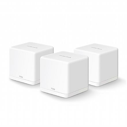 Roteador, Repetidor & Acess Point - Roteador Wi-Fi Mercusys Halo H30G AC1300 - Kit 3 unidades - Gigabit - Tecnologia Wi-Fi MESH - até 1267 Mbps