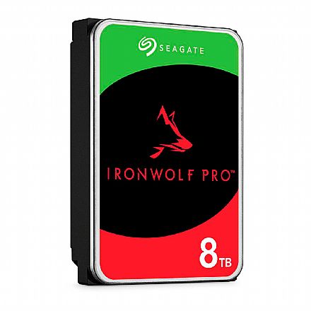 HD (Disco Rígido) - HD 8TB NAS SATA - 7200RPM - 256MB Cache - Seagate IronWolf Pro - ST8000NE001