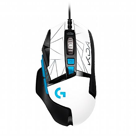 Mouse - Mouse Gamer Logitech G502 HERO KDA Edition - G HUB - 16000dpi - 11 Botões Programáveis - Iluminação RGB Lightsync - Peso ajustável - 910-006096