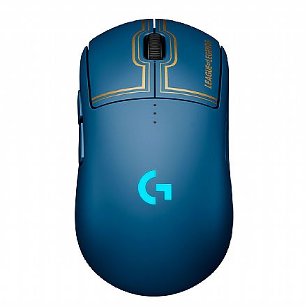 Mouse - Mouse Gamer Sem Fio Logitech G Pro League of Legends Edition - RGB - 25.600dpi - 8 Botões - Receptor sem fio LightSpeed - 1ms - 910-006450